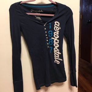 Navy Blue Long Sleeve Shirt